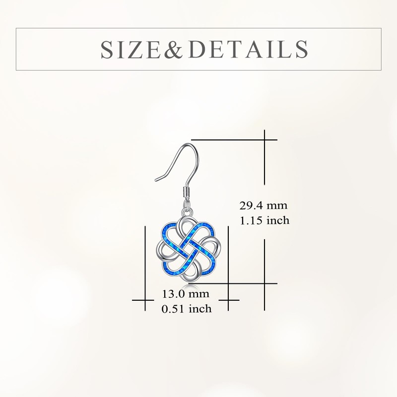 Hancock Celtic Knot Earrings Sterling Silver Opal Celtic Knot Dangle