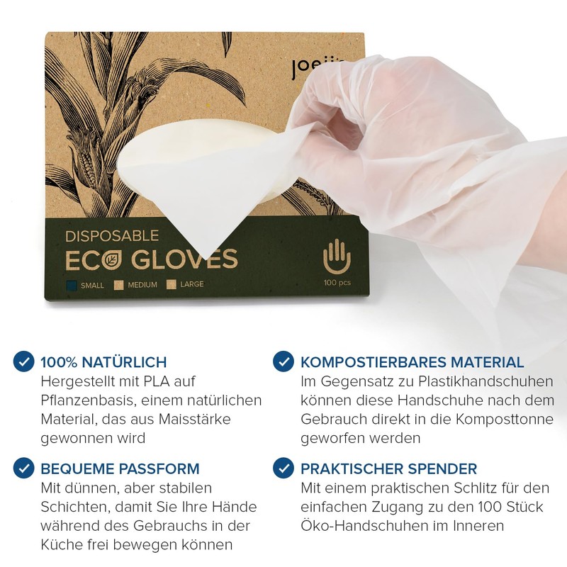 Joeji's Disposable Gloves, S, Disposable Gloves, Food Gloves, Ecological Disposable