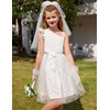 Arshiner Girls Wedding Guest Dress Summer Tulle First Communion Bridesmaid