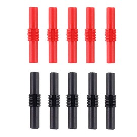 Eledabra Red and Black Insulated 4mm Banana Jack Female to Female Banana Socket Connectors Coupler for 4MM Banana Plug Extension Adapters 10Pcs