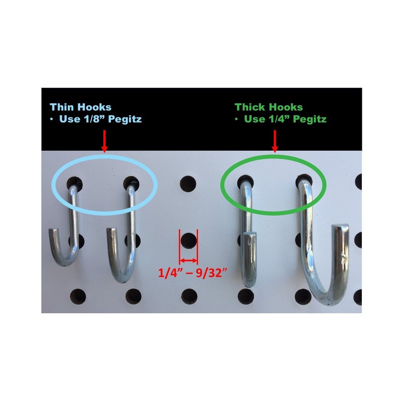 Pegitz Pegboard Peg Locks 50PCS (1/4 inch, Black)