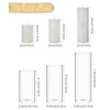 Set of 6 Pillar Candles with Clear Glass Cylinder Vases