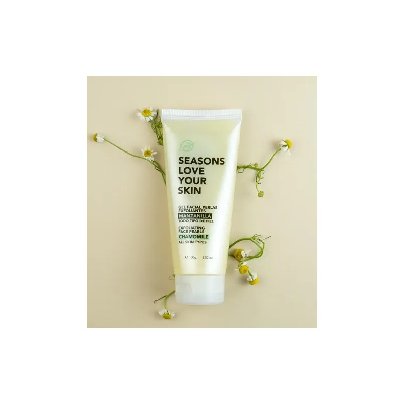 Gel Facial Perlas Exfoliantes Manzanilla 100gr Todo Tipo De Piel