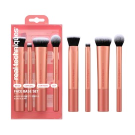 REAL TECHNIQUES, Face Base Set, Kit de Brochas de Maquillaje para Base, Corrector e Iluminador, 4 Piezas