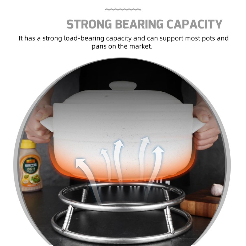 Angoily Wok Ring Rack Stainless Steel Double Layer Wok Pot