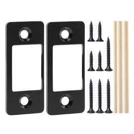 Deadbolt Restorer Strike Plates Narrow Side and Large Hole for Office Smart Locks,Fix Dead Bolt Misalignment/Sticking/Jamming(Black)