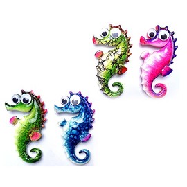 Puzzled Sea Horse Refrigerator Bobble Eye Magnet (Set of 4)