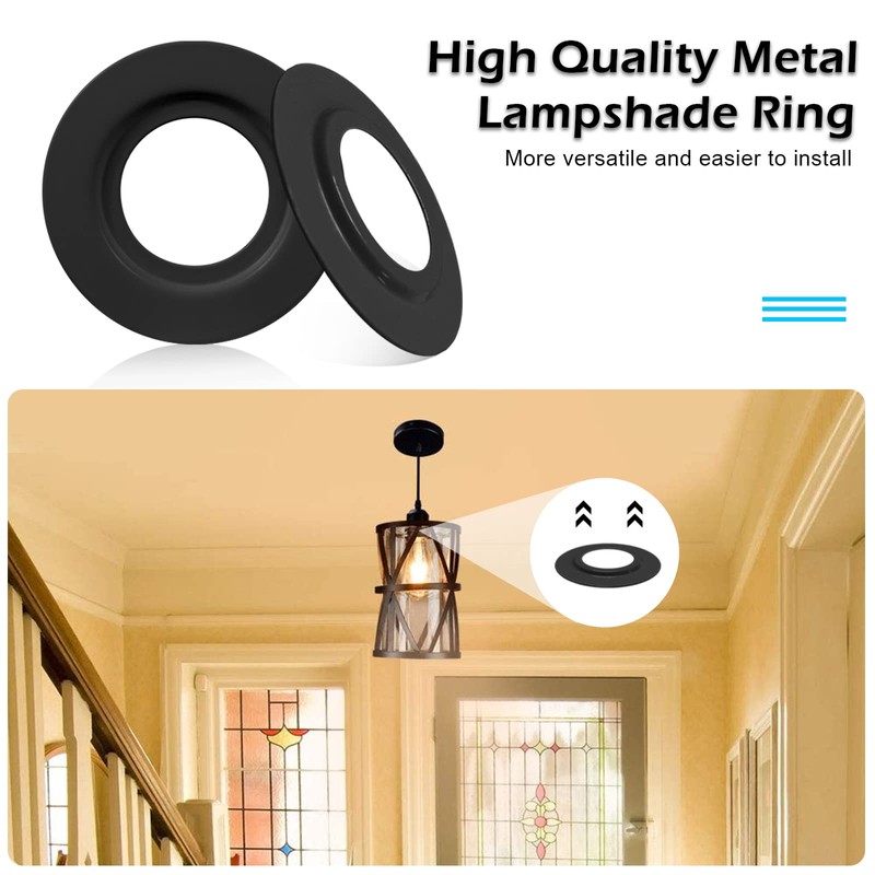 LEGELITE 2 Pack Metal Lamp Shade Reducer Ring, E27/E14 Light