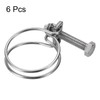 sourcing map 6Pcs Double Wire Hose Clamp, 28-32mm Adjustable Stainless