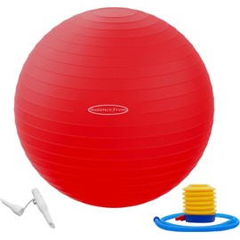 Elevon Yoga Exercise Ball, Anti-Burst and Slip Resistant Workout Ball - Yoga, Fitness, Core & Physical Therapy, Birthing Ball with Quick Pump, 2,000-Pound Capacity, Red, 34-inch, XLL