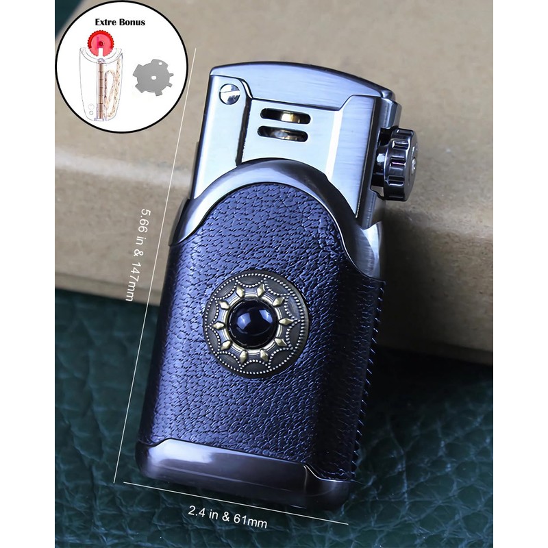 Leather Lighter Soft Flame Antique Style Refillable Vintage Candle Lighters