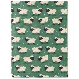 BIWOTU Funny Sheep Theme Flannel Blanket - Ultra Soft, Cozy, Lightweight Throw - Warm, Anti-Pilling Fuzzy Blanket for Couch, Bed, Office, Travel, Unisex - 50×60in