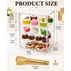 Pastry Display Case 4-Tier Countertop Bread Box with Double Magnetic