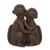 Something Different Charming Brown Monkey Hug Couple Ornament - 11cm