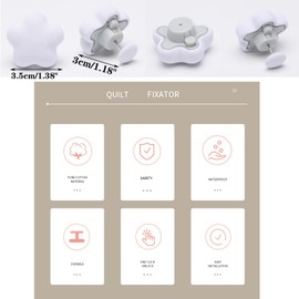 30Pcs Duvet Curtain Pins, Comforter Holder Clips Affordable Sets, Quilt Fixing Bedding Holder Pins for Thin Thick Quilts Blanket Sheet Cushion Curtain, Keeps Comforter from Shifting(White-Flower)