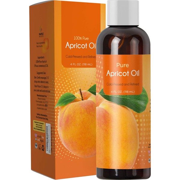 100% Pure Kernel Oil Apricot Kernel Seed Oil for Face Skin and Hair Growth Carrier Oil for Aromatherapy Massage Natural Anti-Aging Skin Care Daily Moisturizer for Women and Men with Dry Sensitive Skin