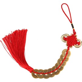Red Chinese Knot Feng Shui Lucky Wealth 3/6/8/9/10 Coins For Home Car Hanging Tassel-9Coins Tassels Decorative Accessories