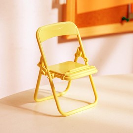 4Pcs Foldable Mini Chairs - Cute Tiny Folding Phone Holders, 1:6 Scale Miniature Furniture, Cell Phone Stands
