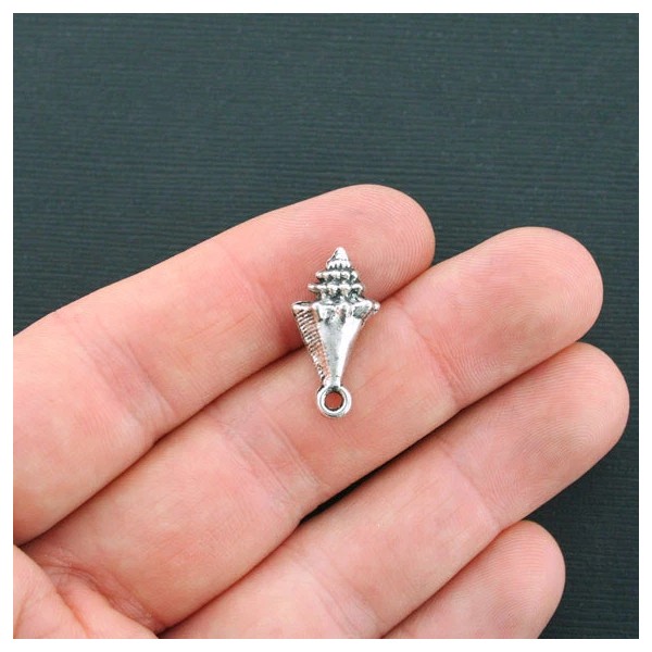 Unbranded BULK 25 Seashell Charms Antique Silver Tone 3D -