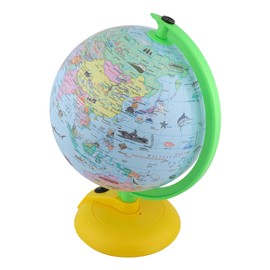 8in Colorful Lighting Tellurion World Globe 360 Degree Rotation Built In LED Light