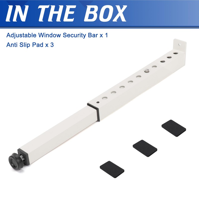 Wintcomfort Adjustable Window Security Bar, Heavy Duty Sliding Window Security