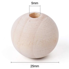 Foraineam 150 Pcs 1 Inch / 25mm Wood Beads Round Wooden Spacer Beads Unfinished Natural Wood Loose Beads