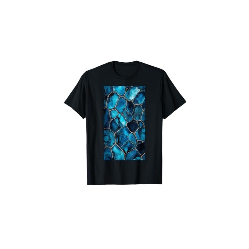 Blue Tortoise Shell Pattern Abstract art Modern T-Shirt