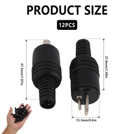 Anrbb 12 Stück Lautsprecherstecker 2 Polig, DIN Lautsprecher Stecker Mit Schraubklemmen, Kein Löten Erforderlich, Männlicher HiFi Lautsprecheranschluss, Lautsprecher Stecker Für Selbstmontage
