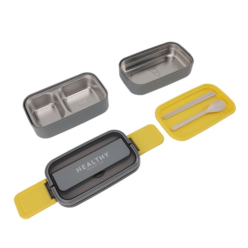 Double Layer Bento Box 316 Stainless Steel Compartment Portable Lunch