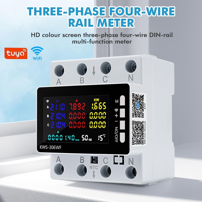 Electricity Meter 3 Phase WiFi Smart Meter Electricity Meter 80A