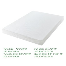 OUUI 6 Inch Twin XL Memory Foam Mattress in a Box with Breathable Cover Medium Firm Twin Bed Mattress for Bunk Bed, Trundle Bed, CertiPUR-US Certified