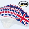 Anley 12 Pack British Union Jack UK Mini Handheld Flag