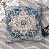 Throw Pillow Cover, Boho Style Ethnic Design Pattern Linen Carpet,