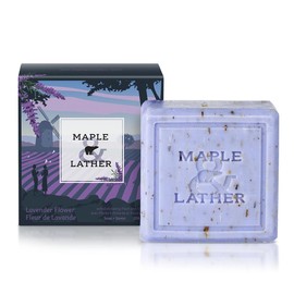 Maple and Lather Maple & Lather Triple Milled Bar Soap with Shea Butter, Lavender Flower Scent, Long-Lasting, Sustainably Sourced, 209g - Made in Provence, France
