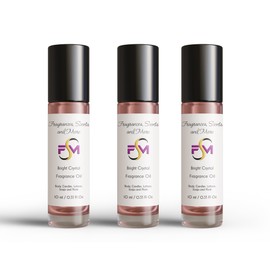 Bright Crystal Fragrance Oil - 3 Bottles 0.33 Fl Oz Glass Roll On (10ml)