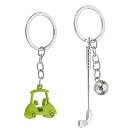 PATIKIL Golf Cart Keychain, Mini Cute Golf Ball Key Chain Sport Pendant Key Ring Bag Backpack Decor for Men Women Party Gifts Favors, Green