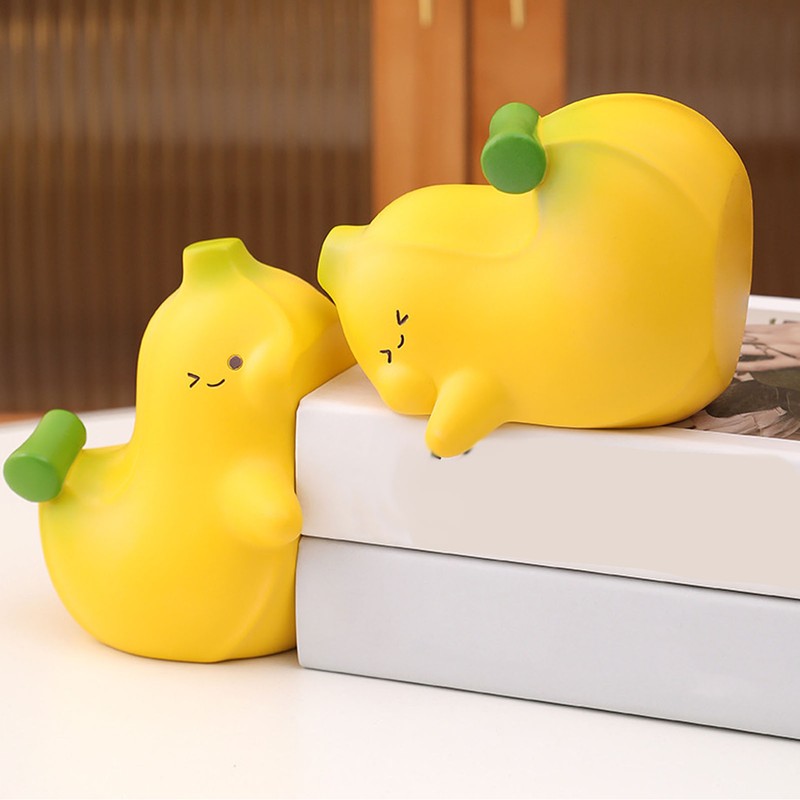 2Pcs Banana Bookend Hugging Bookends Cartoon Resin Bookend Book Stopper