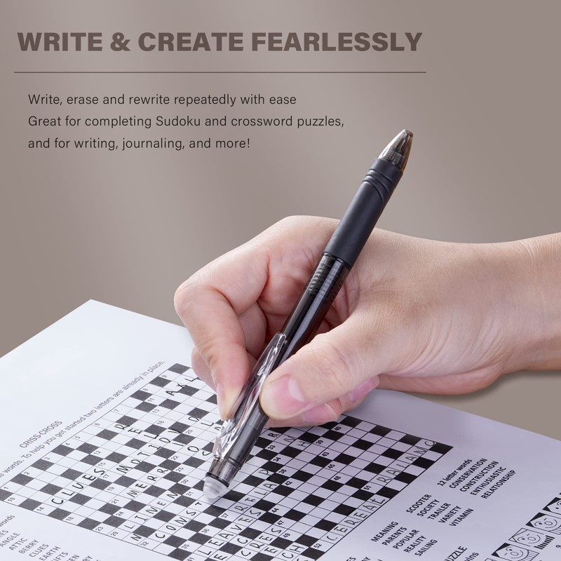 ParKoo Retractable Erasable Gel Pens Clicker Fine Point 0.7 mm,