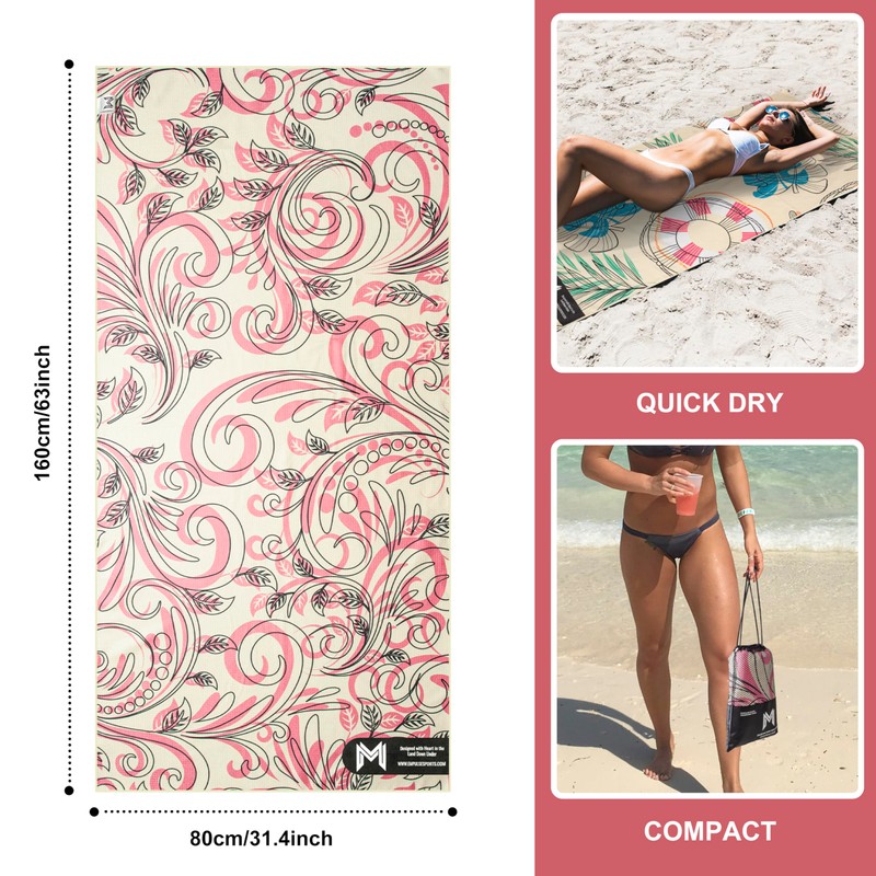 EMPULSE Sand-Free Beach Towel |Ultra-Absorbent & Quick-Drying | Premium Waffle