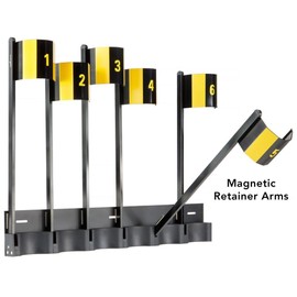 Impact Seamless Paper Wall Rack – Magnetic Background Paper Roll Organizer for Up to 6 Rolls 4 Inches in Diameter, Holds 9 ft Rolls, Aluminum Construction, Ideal for Studio, Office