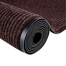 GOCEZIA Commercial Runner Rug, 3 x 10 FT Entrance Floor Mat Area Rugs Hallway Carpet with Non-Slip PVC Backing Indoor Outdoor Home Doormat for Office Balcony Corridor Kitchen Garage(Brown)