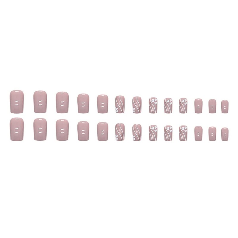 RikView Pink Press on Nails Medium Acrylic Nails Square Fake