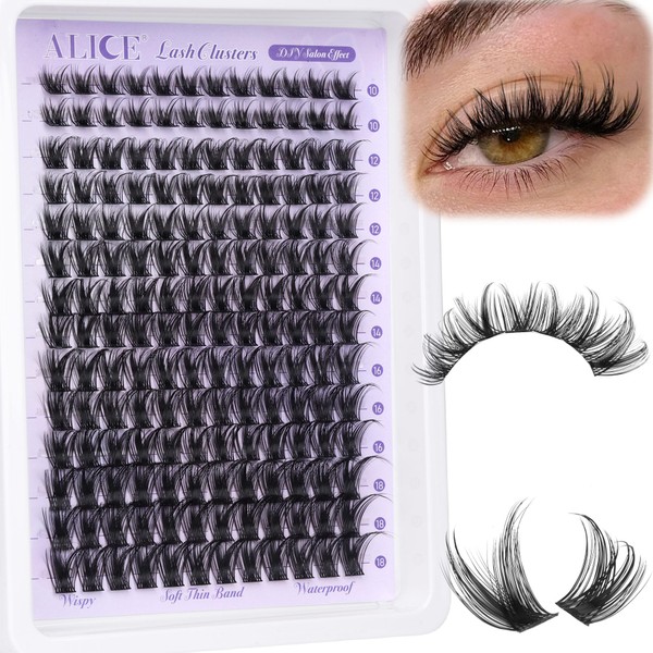 ALICE Lash Clusters Wispy Eyelash Clusters 168pcs 10-18mm Cluster Eyelash