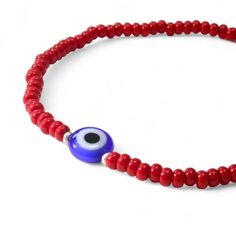 Luck Strings Red Evil Eye Beaded Bracelet - Blue Eye