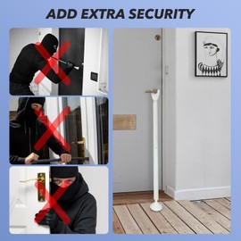 Thicken Door Security Bar for Safety, Adjustable Length 16-45In, 360° Flexible Base,Portable Sliding Door Stopper Security Bar with Bag