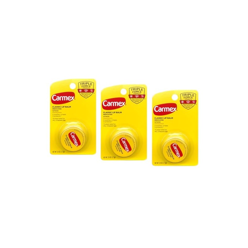 Carmex Classic bálsamo labial medicado, 2 onzas (paquete de 3)