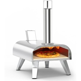 BIG HORN OUTDOORS 12” Pizza Oven Portable Stainless Steel Wood Pellet Grill Oven