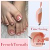 240pc White French Tip Press on Toenails Women Fake Toe