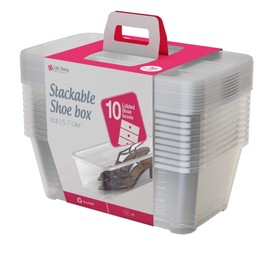 Life Story 5.7-Liter Clear Shoe & Closet Storage Box Stacking Container, 40 Pack