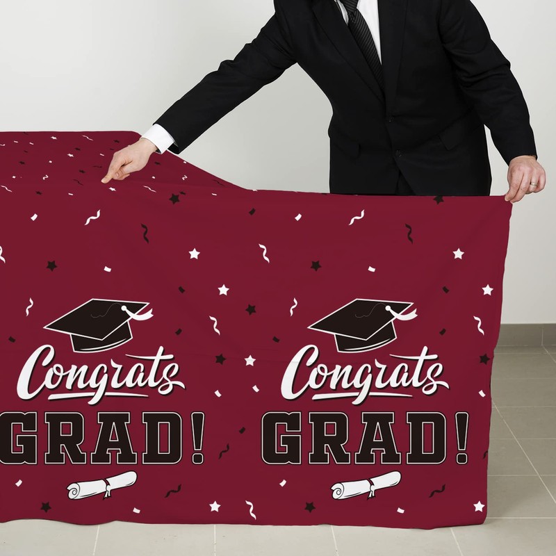 Gatherfun Graduation Tablecloths Graduation Party Table Decorations Waterproof Plastic Rectangular